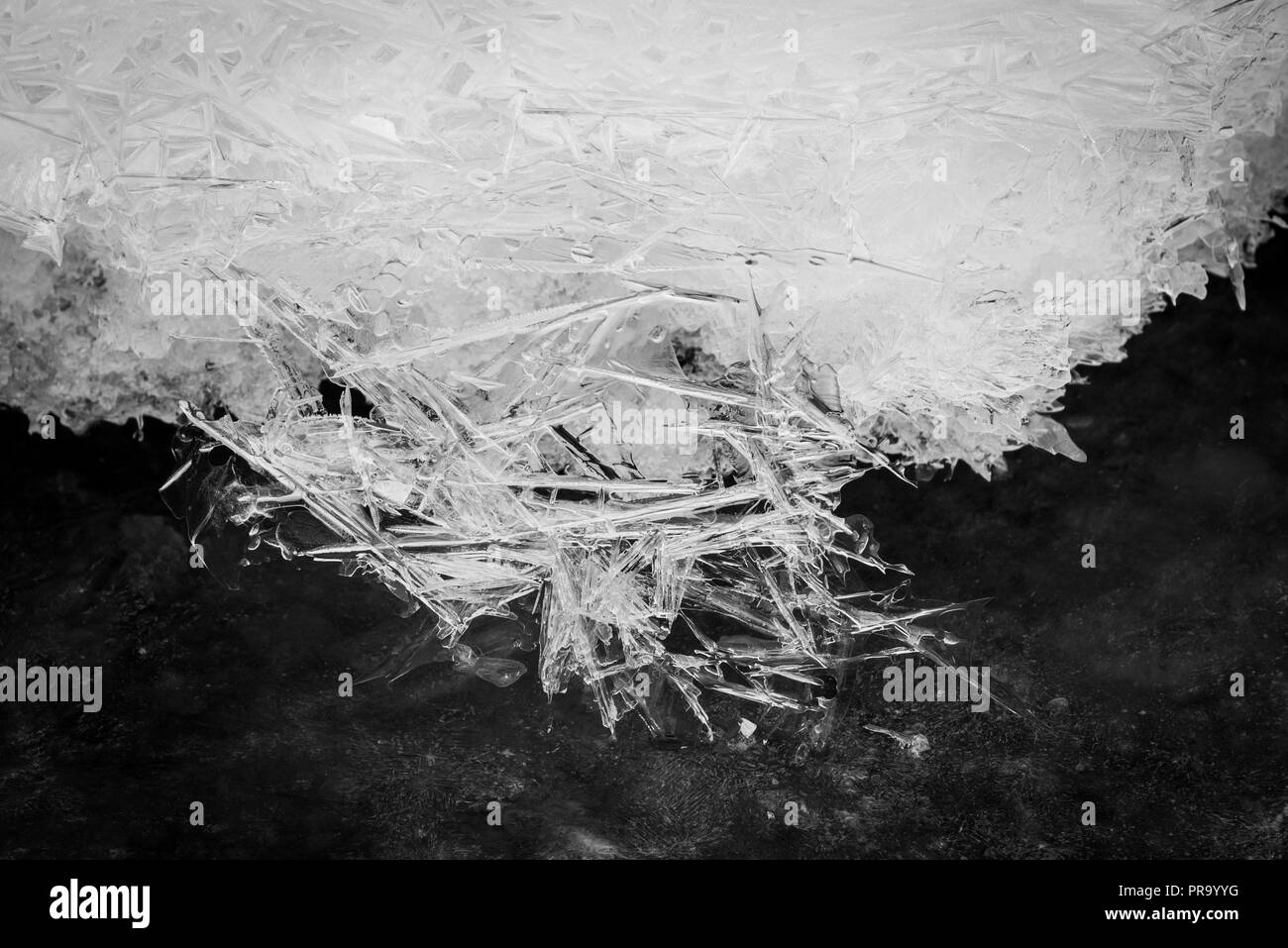 Cristalli di ghiaccio Foto Stock