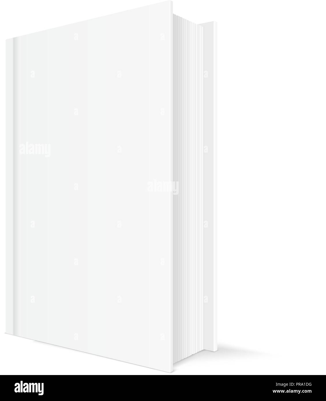 Prenota mockup. Bianco modello verticale con coperchio bianco Illustrazione Vettoriale