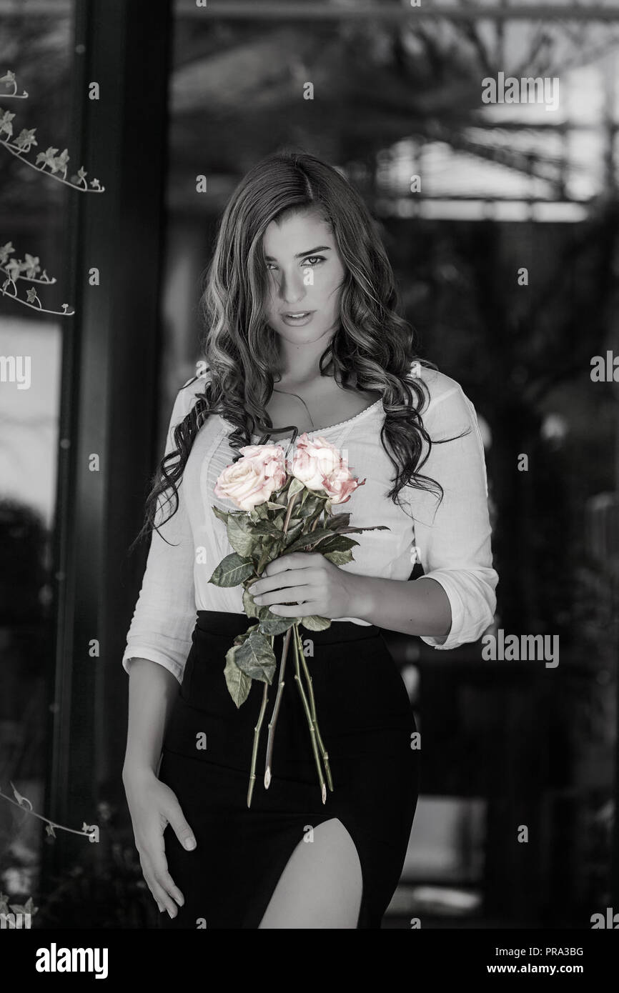 Bella come una rosa Foto Stock