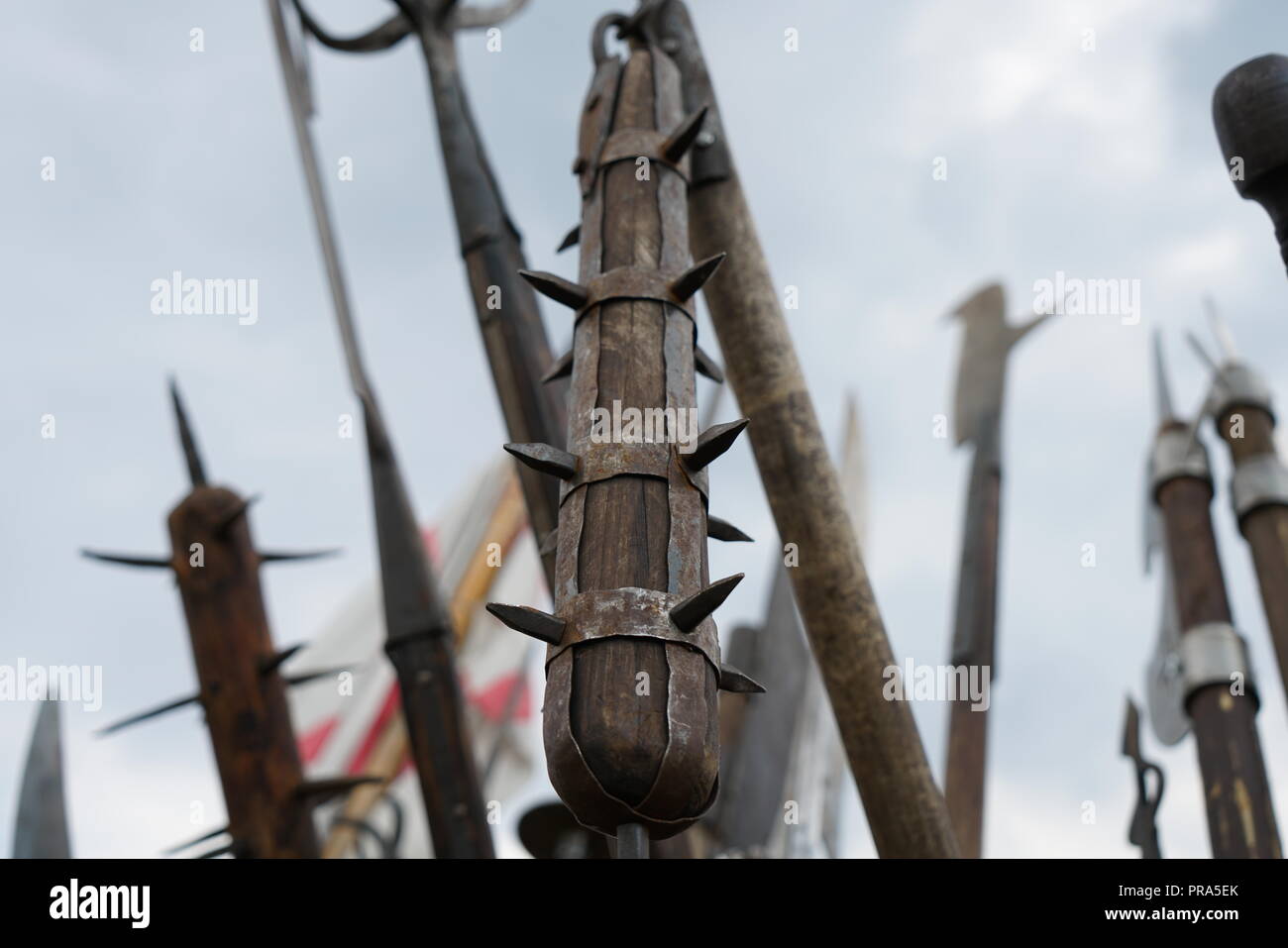 Primitiva di replica di armi da guerra visualizzata su un festival in Baviera Foto Stock