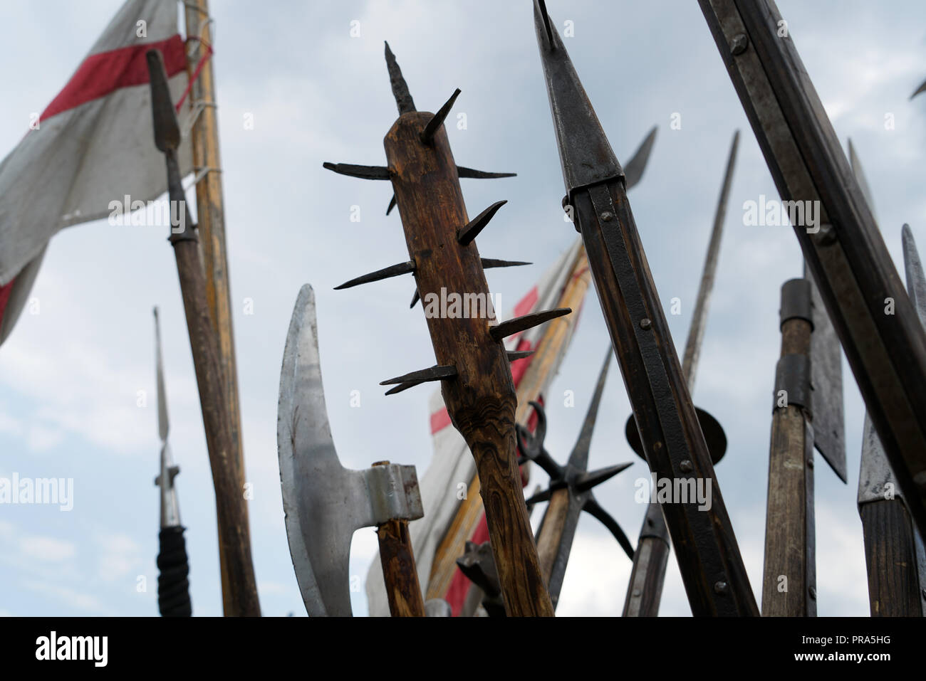Primitiva di replica di armi da guerra visualizzata su un festival in Baviera Foto Stock