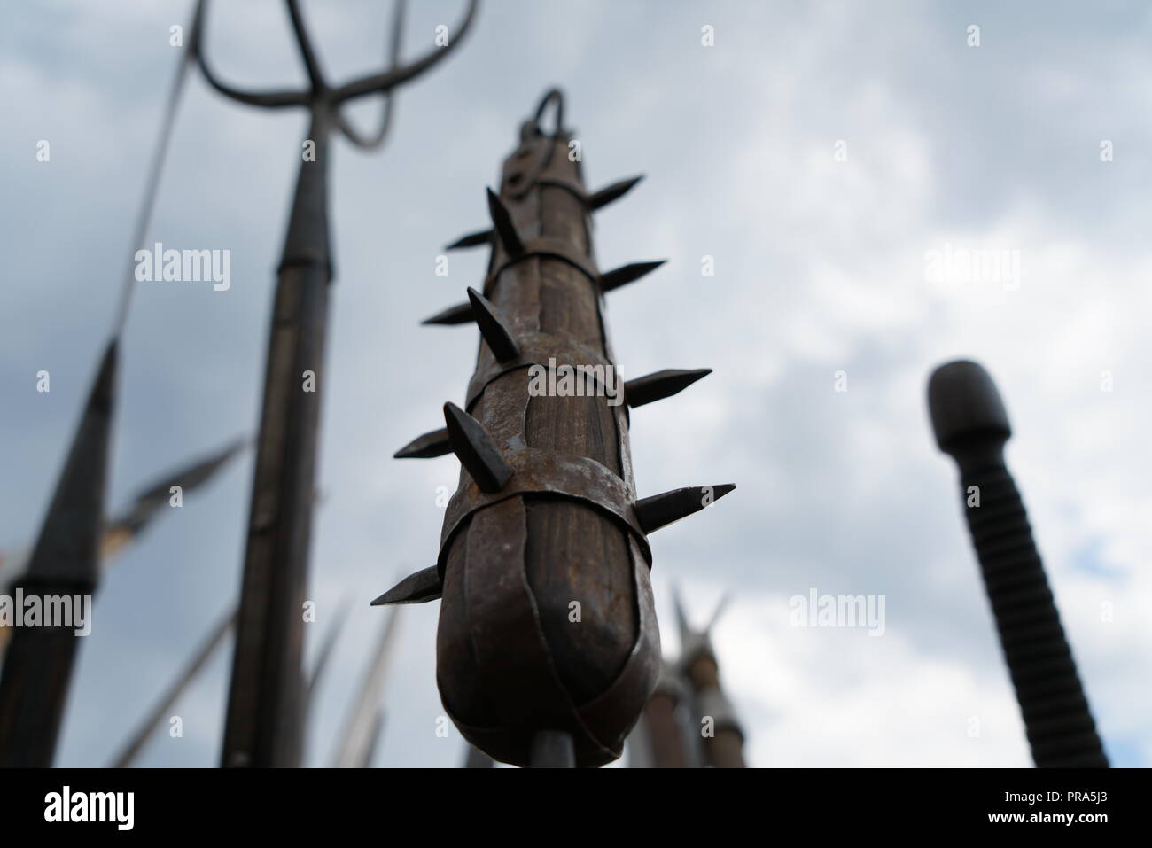 Primitiva di replica di armi da guerra visualizzata su un festival in Baviera Foto Stock