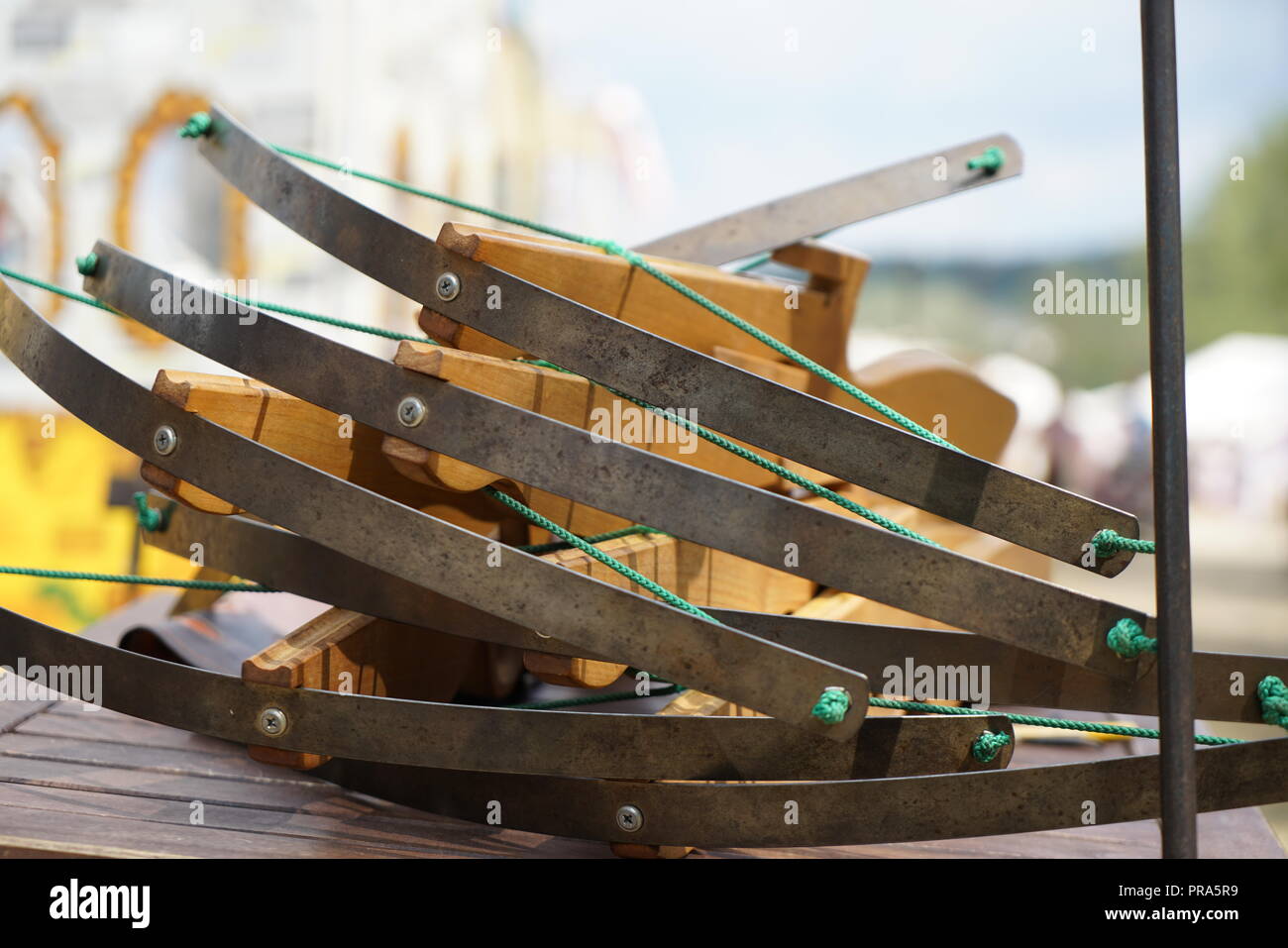 Primitiva di replica di armi da guerra visualizzata su un festival in Baviera Foto Stock