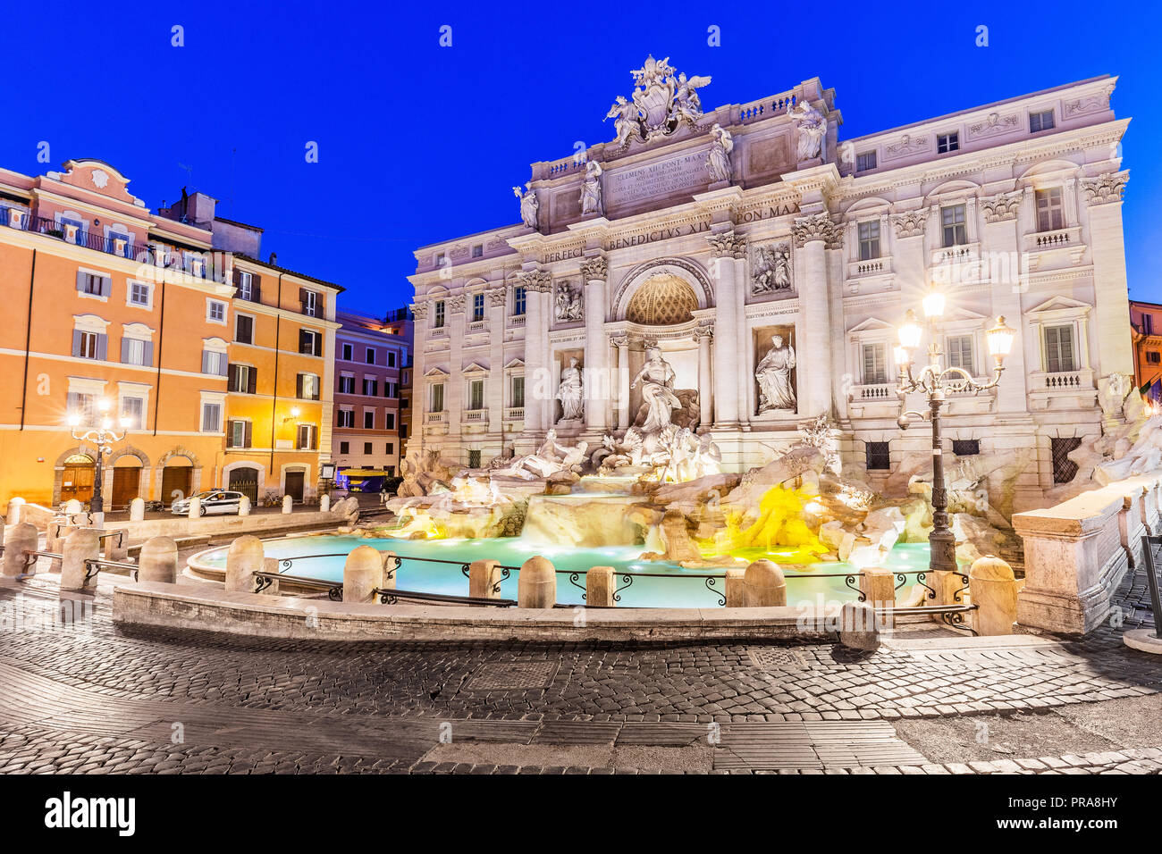 Roma, Italia. Fontana di Trevi (Fontana di Trevi) più famosa fontana di Roma. Foto Stock