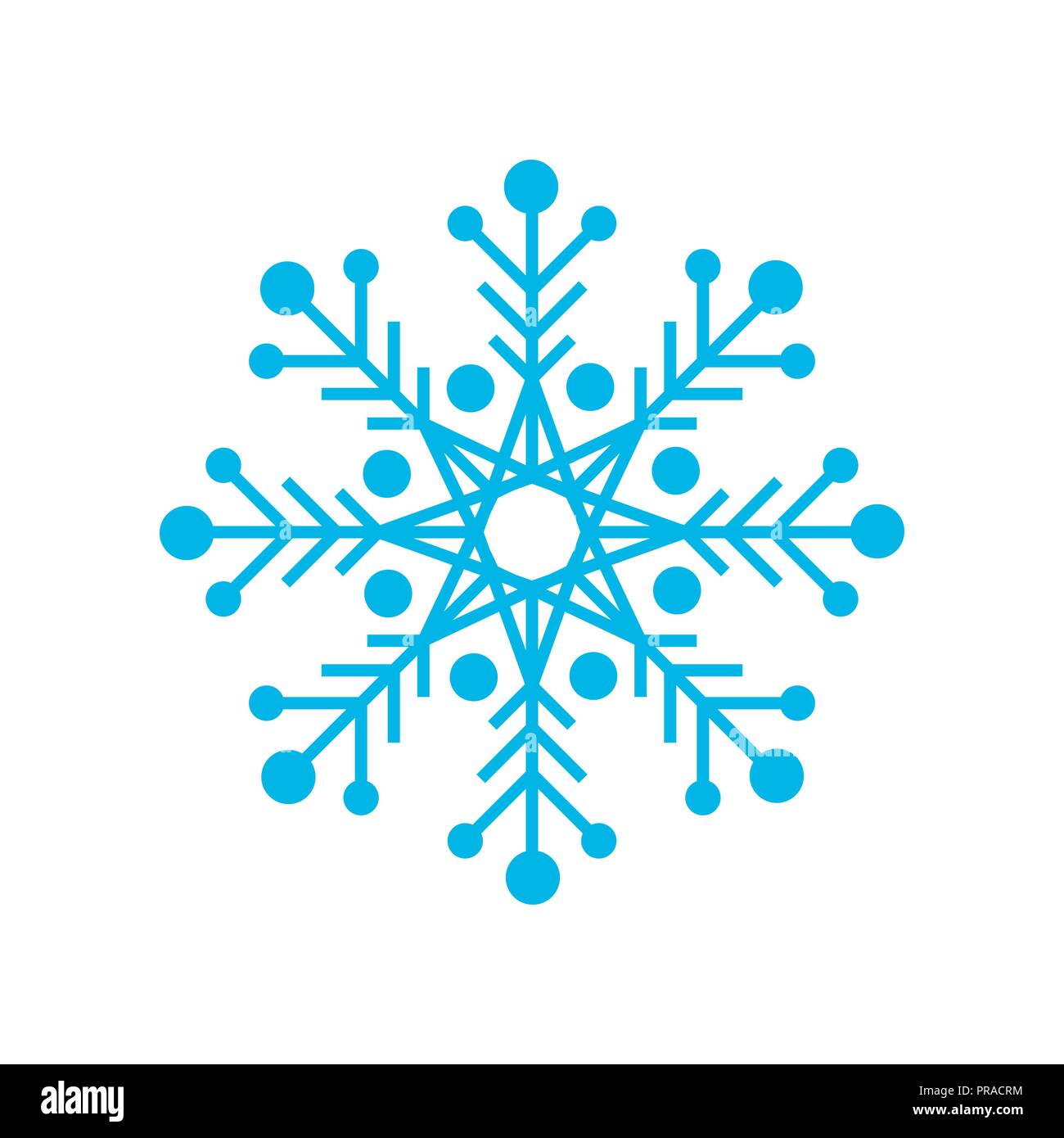 Il simbolo del fiocco di neve unica forma blu simbolo vettore Logo grafico del modello di progettazione Illustrazione Vettoriale