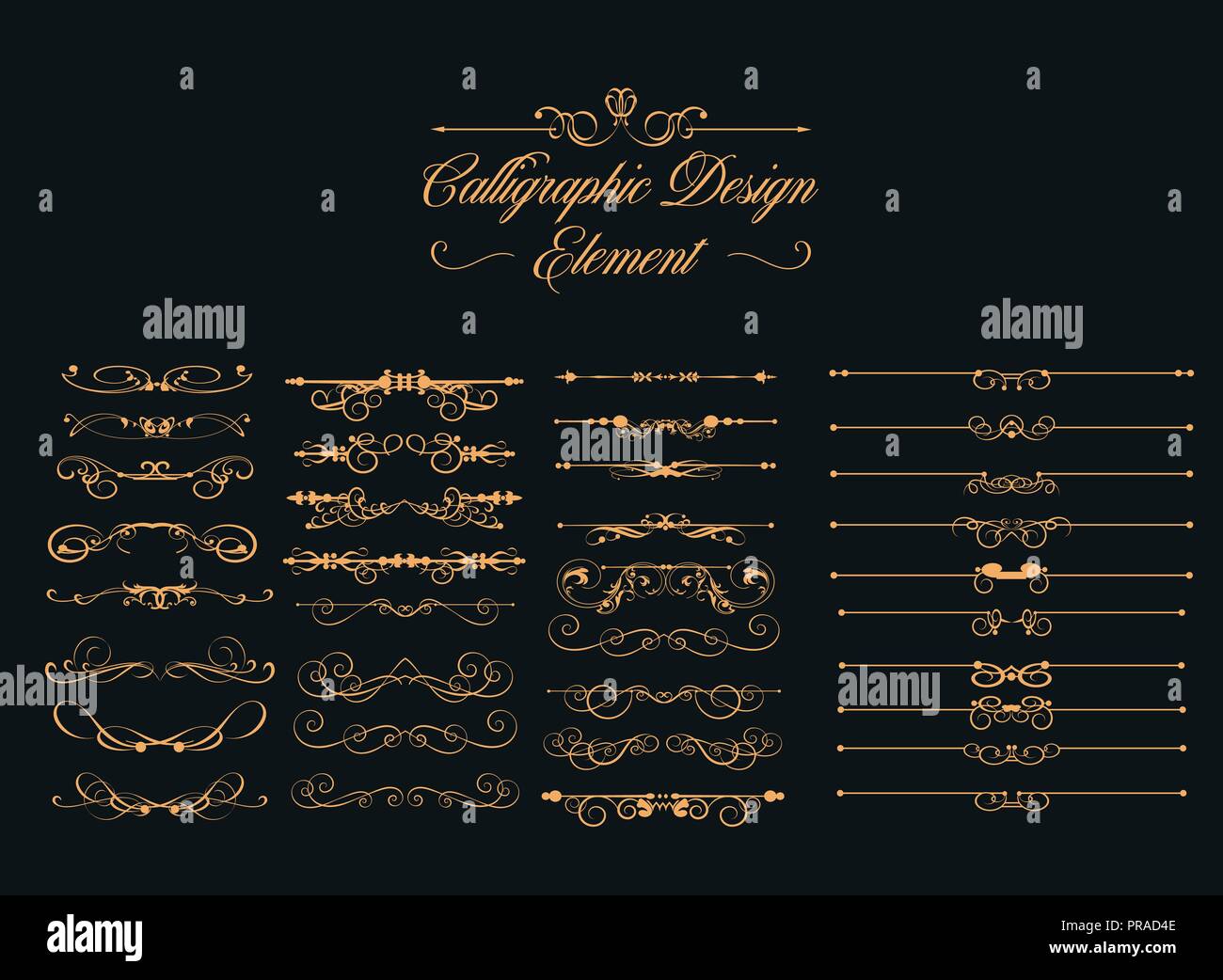 Calligrafica elementi di design Illustrazione Vettoriale