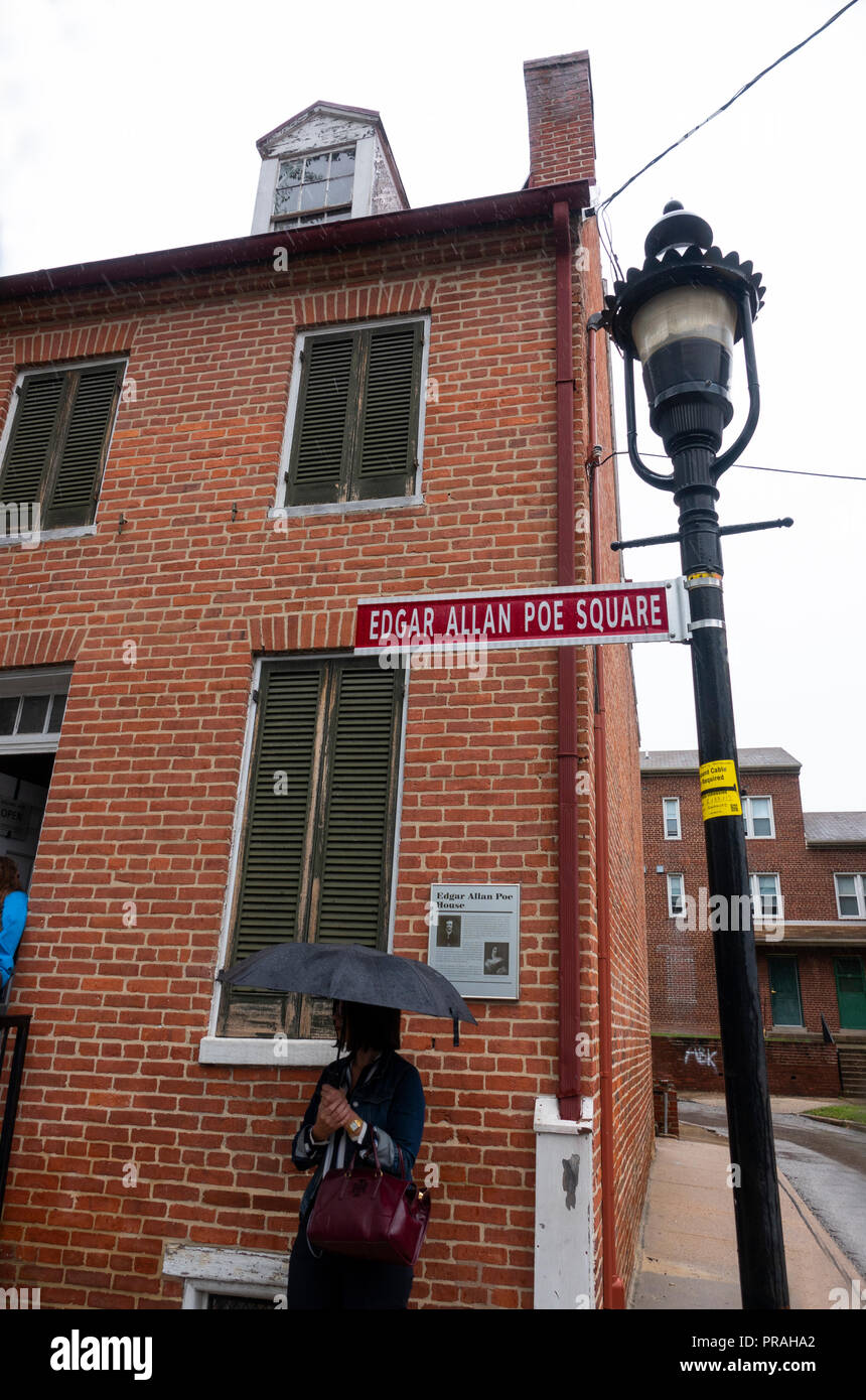 MD Maryland Baltimore Edgar Allan Poe e la casa museo del poeta scrittore Foto Stock
