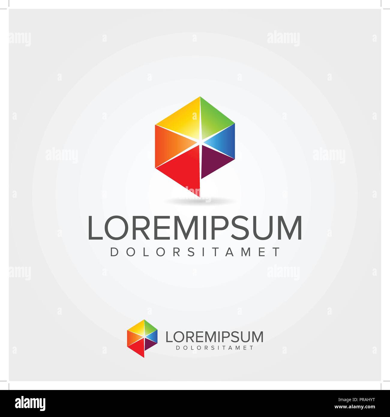 Abstract Logo esagonale template Illustrazione Vettoriale