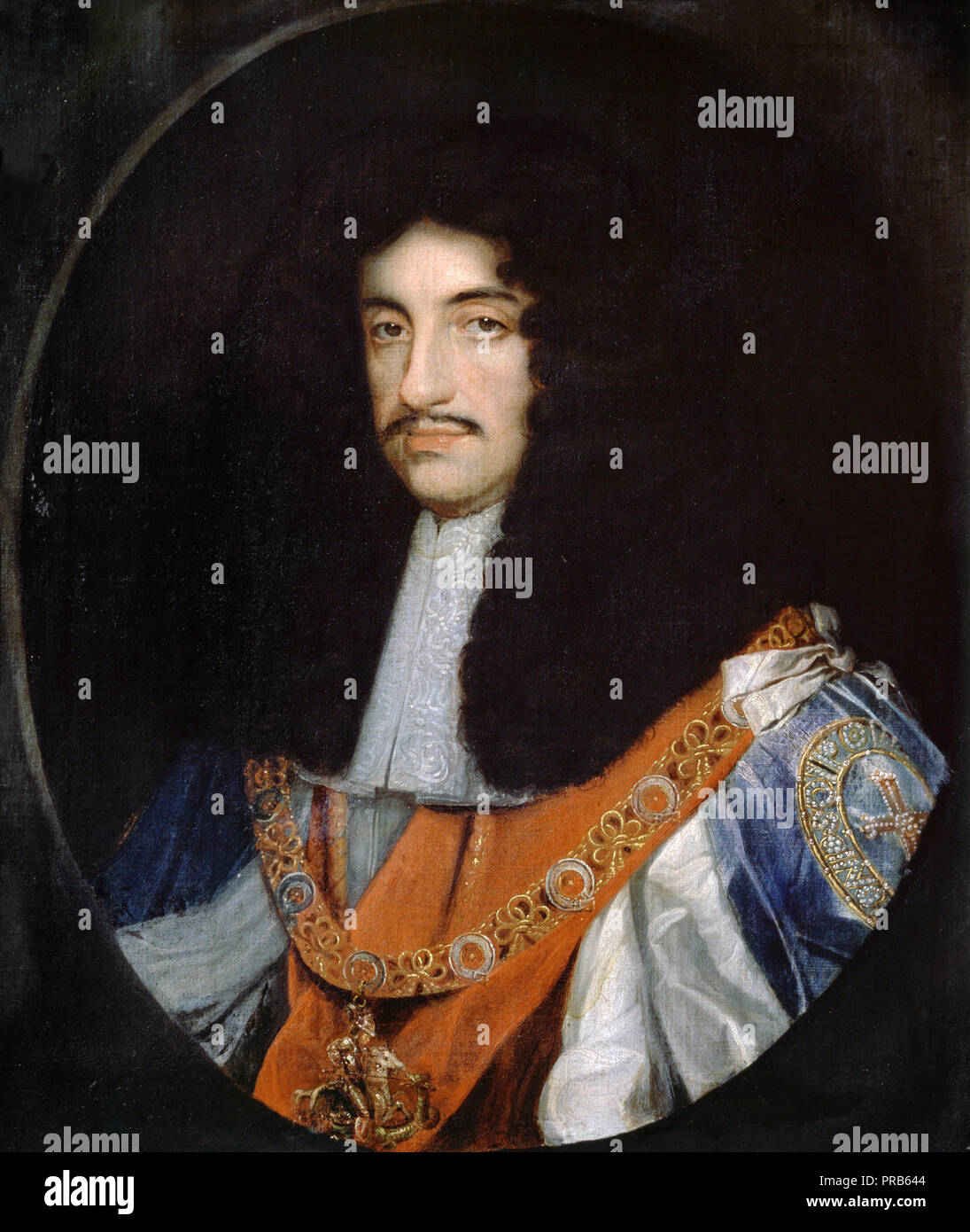 John Michael Wright, Carlo II, tardo XVII secolo, olio su tela, Dulwich Picture Gallery di Londra, Inghilterra. Foto Stock