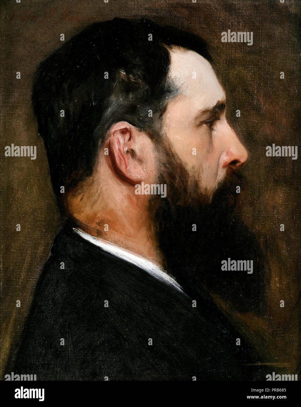 John Singer Sargent, Claude Monet 1887 olio su tela, Accademia Nazionale Il Museo e la scuola di New York, Stati Uniti d'America. Foto Stock