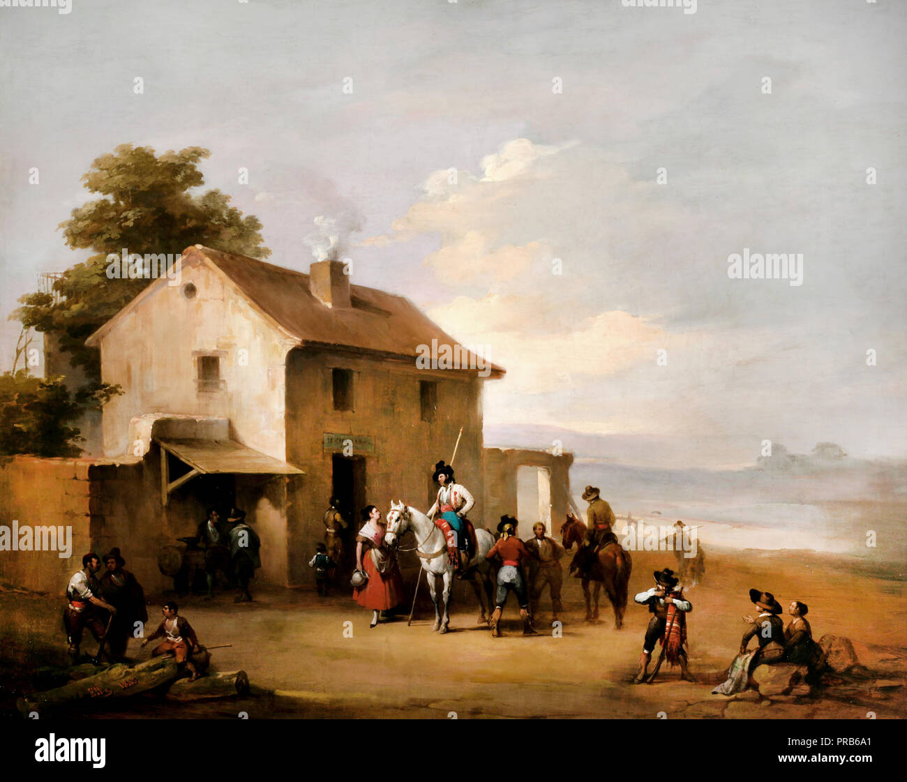 Jose Elbo Penuelas, un Country Inn 1843 olio su tela, Museo del Romanticismo, Madrid, Spagna. Foto Stock