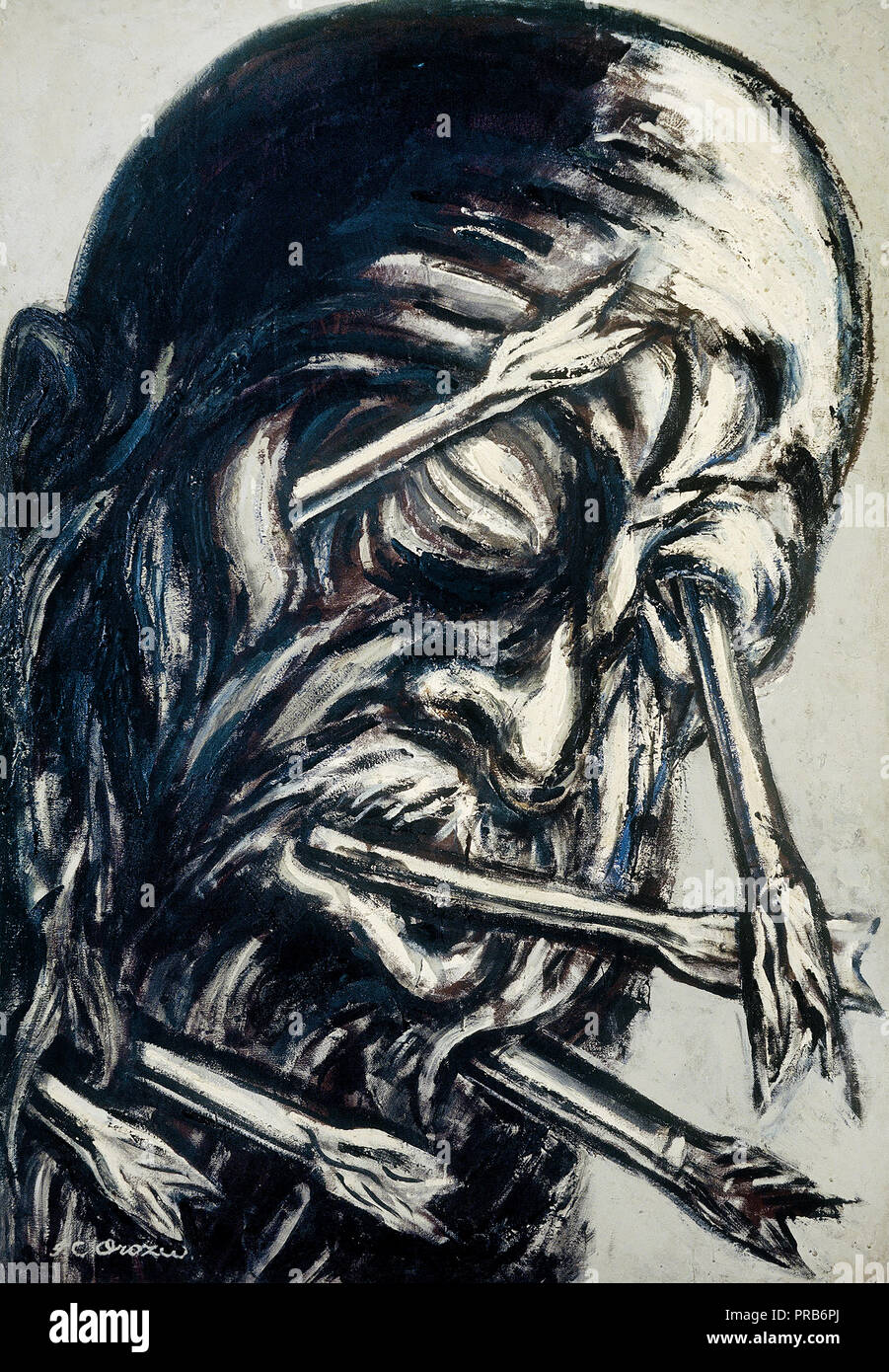 Jose Clemente Orozco, testa forata con frecce e dal Los Teules Serie 1947 Pyroxylin su masonite, Museo Nacional de Arte, Città del Messico. Foto Stock