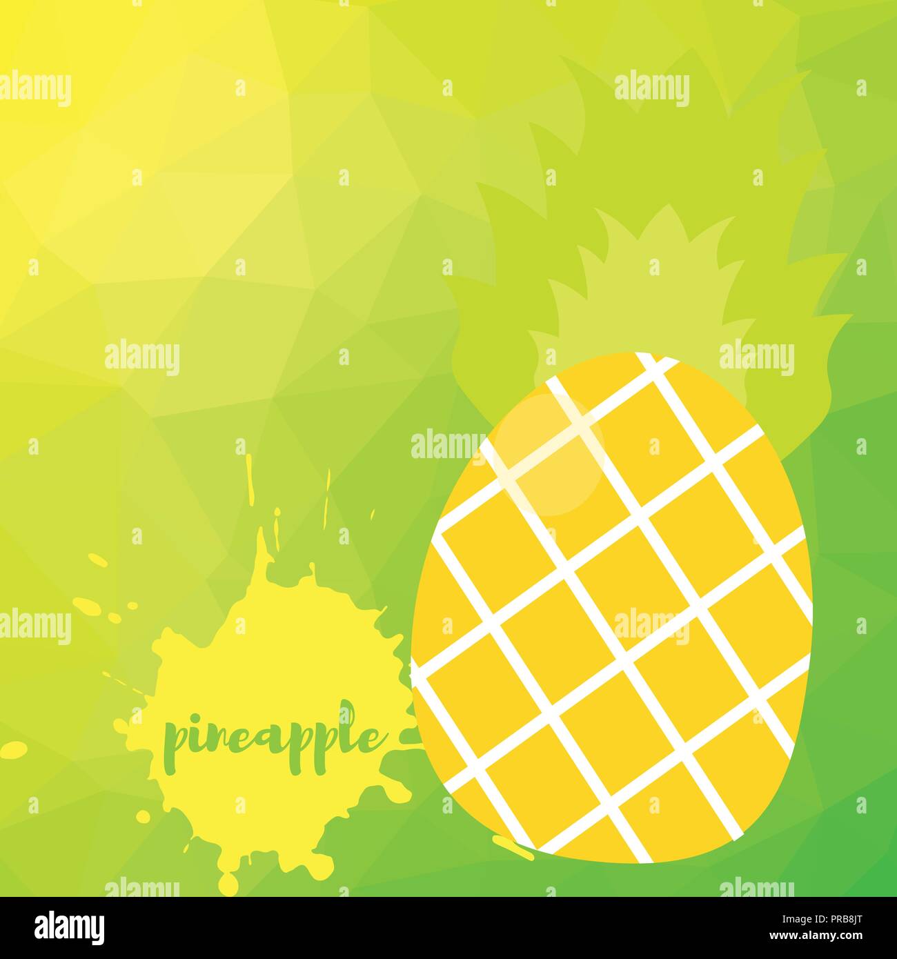 Illustrazione Vettoriale. Sfondo astratto poligono art. Un ananas Illustrazione Vettoriale