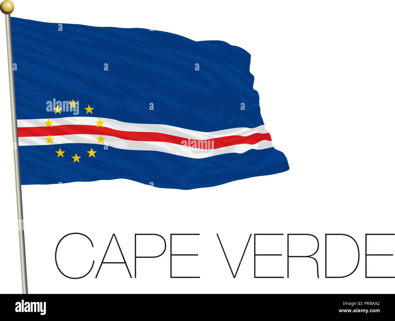 Capo Verde Isola di bandiera, illustrazione vettoriale Illustrazione Vettoriale