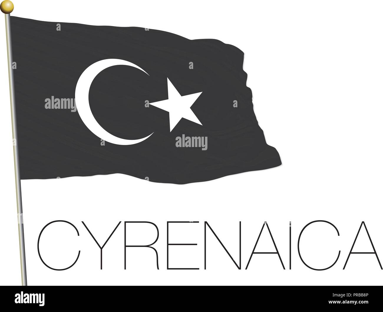 Cirenaica bandiera, illustrazione vettoriale, Libia Immagine e Vettoriale - Alamy