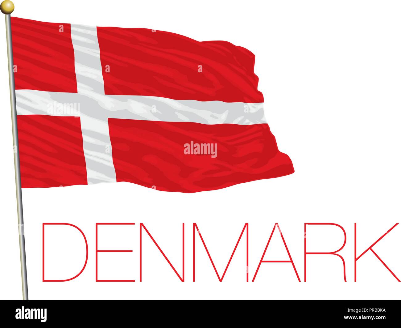Bandiera della Danimarca, illustrazione vettoriale Illustrazione Vettoriale