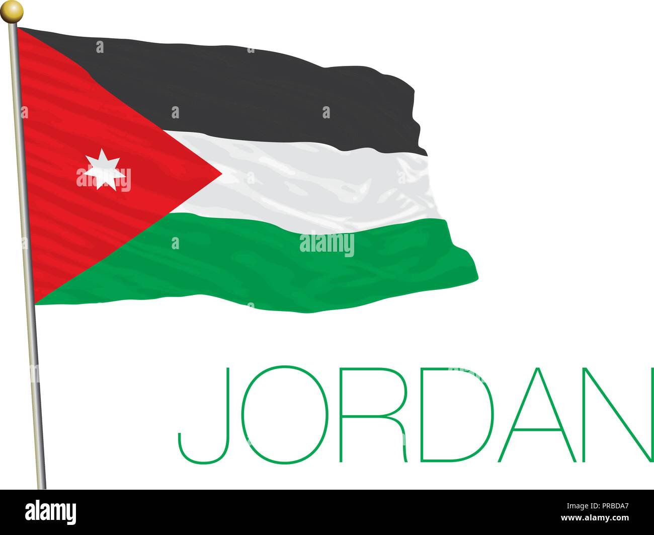La Giordania Regno Hascemita bandiera, illustrazione vettoriale Illustrazione Vettoriale
