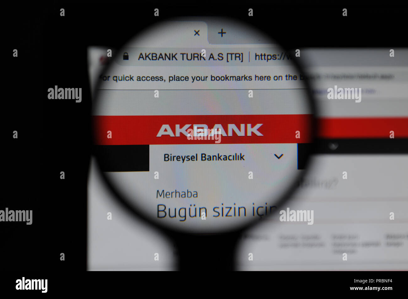Il sito web AKbank Foto Stock