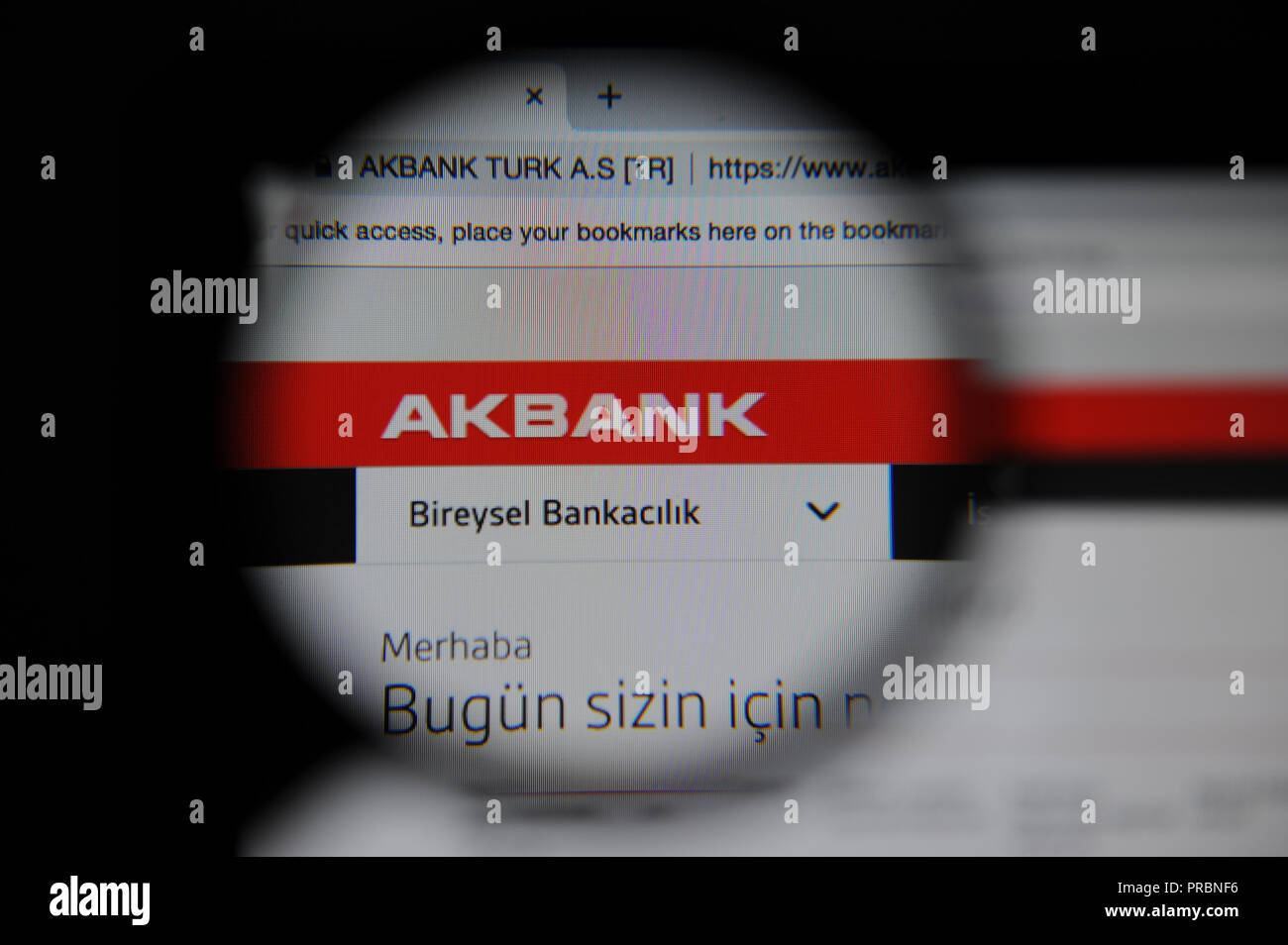 Il sito web AKbank Foto Stock