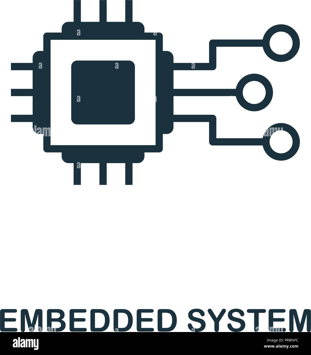 Il sistema Embedded icona. Semplice design di stile dall'industria 4.0 raccolta. UX e UI. Pixel premium perfetto sistema embedded icona. Per il web design, apps una Illustrazione Vettoriale