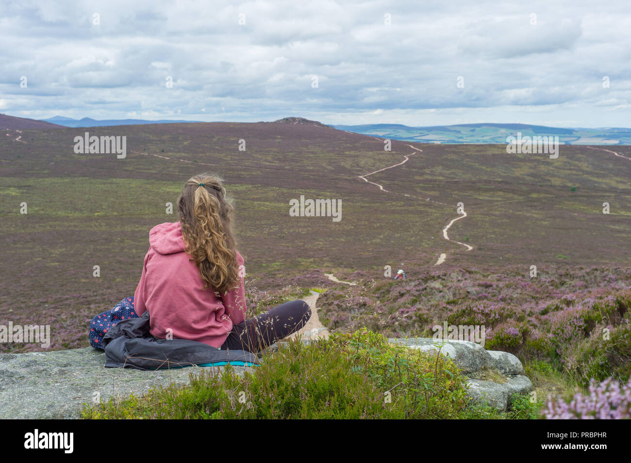 Bennachie Aberdeenshire in Scozia, il percorso tra i buoi Craig e Mither tocca Foto Stock