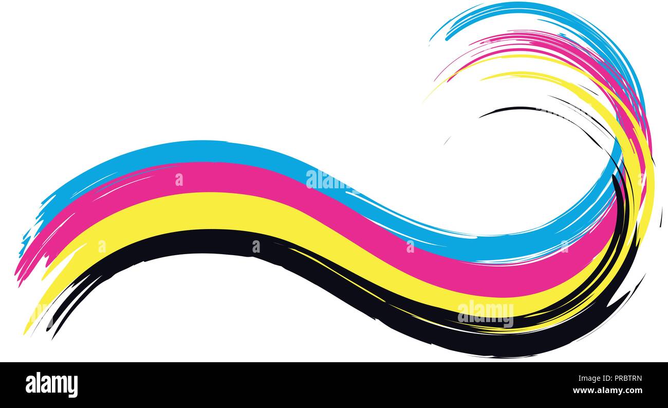 Illustrazione di CMYK per la stampa a colori di vettore d'onda EPS10 Illustrazione Vettoriale