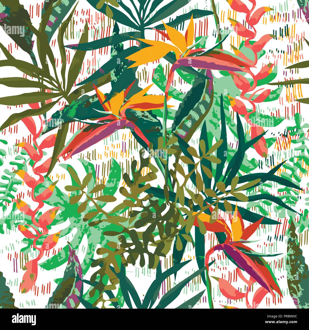 Tropicale moderno seamless pattern. La consistenza ideale per il tessuto di moda. Illustrazione Vettoriale