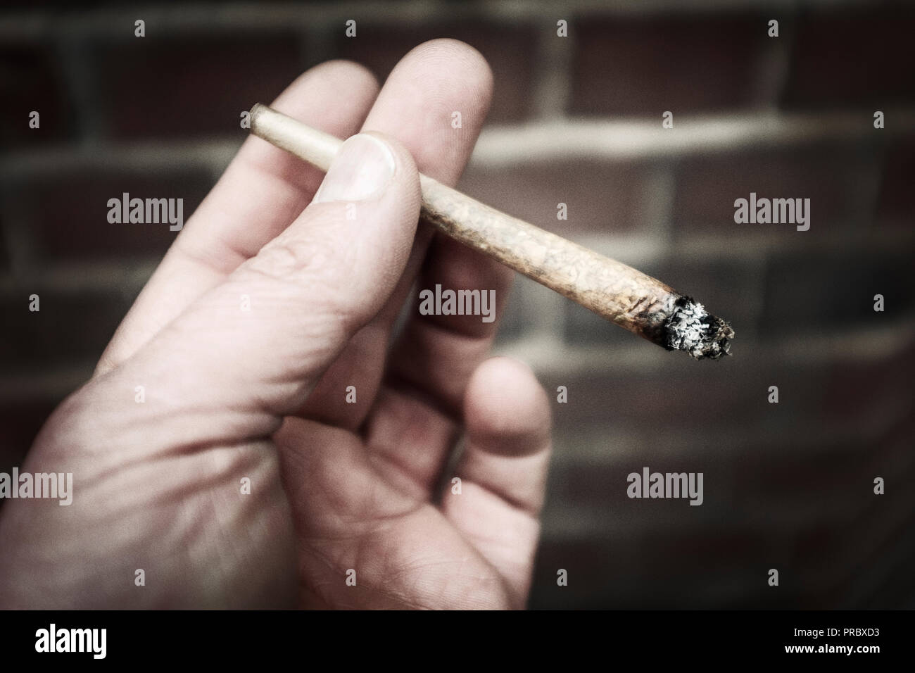 La Cannabis joint-close-up Foto Stock