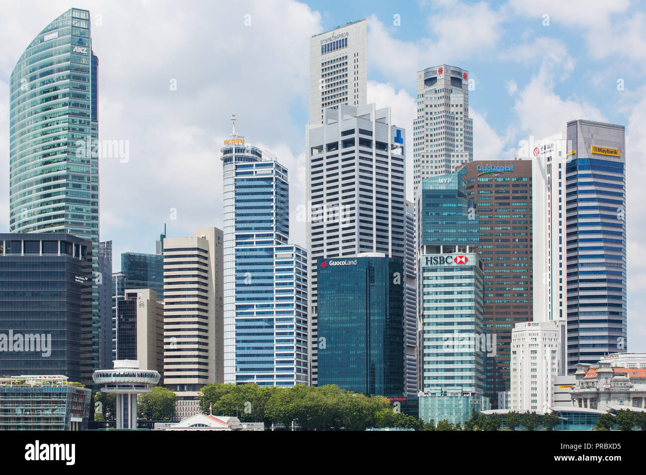 Raffles Place è il centro del quartiere finanziario. Singapore Foto Stock