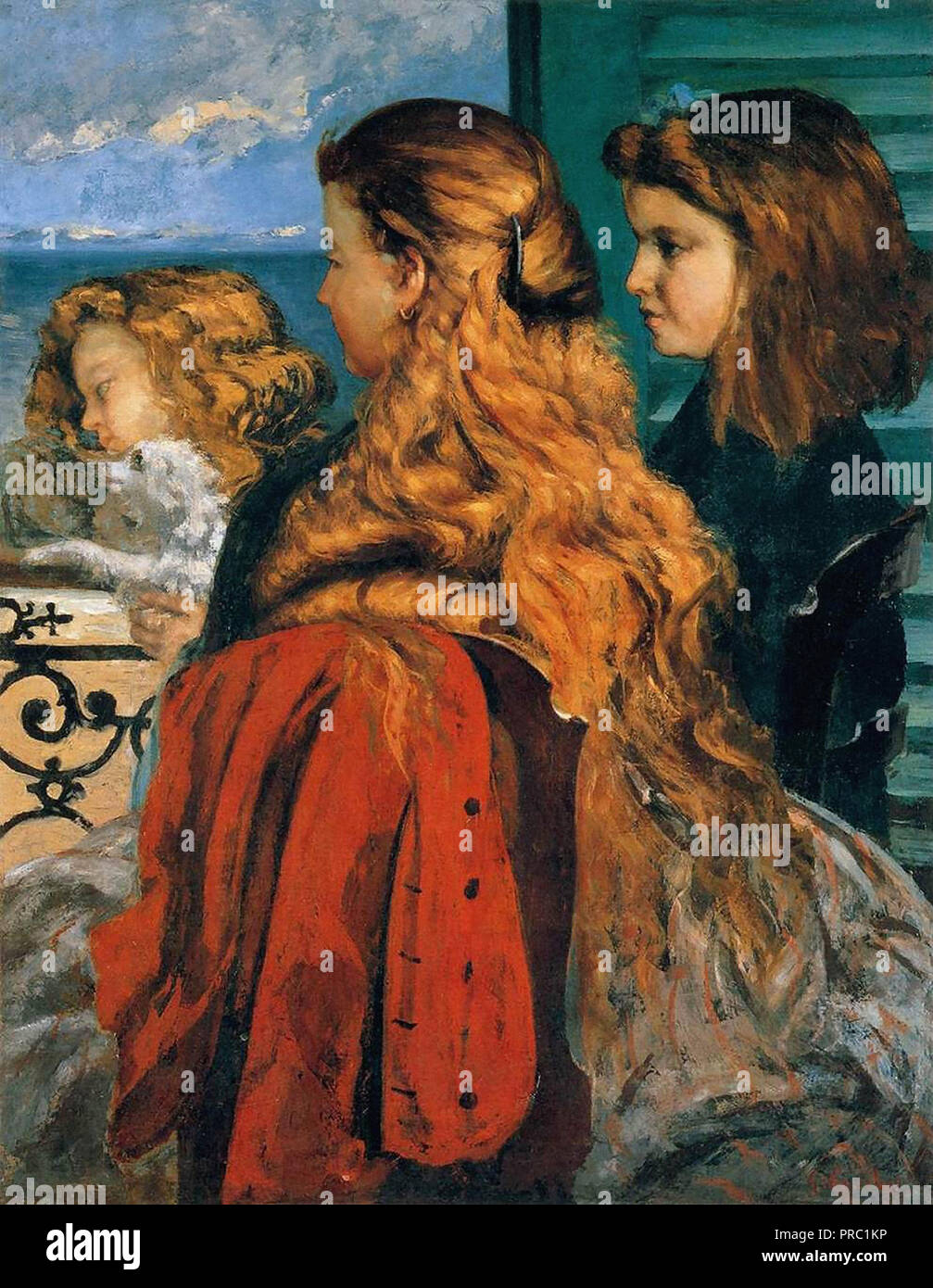 Courbet Gustave - Tre ragazze inglesi in corrispondenza di una finestra Foto Stock