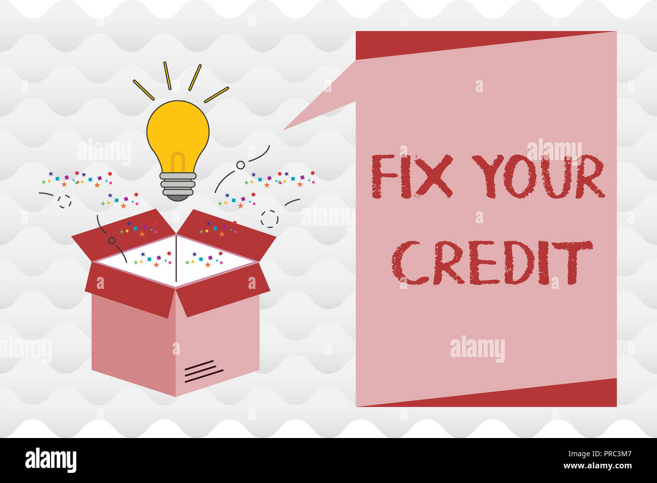 Testo della scrittura a riparare il vostro credito. Concetto significato mantenere saldi bassa su carte di credito e altri enti. Foto Stock