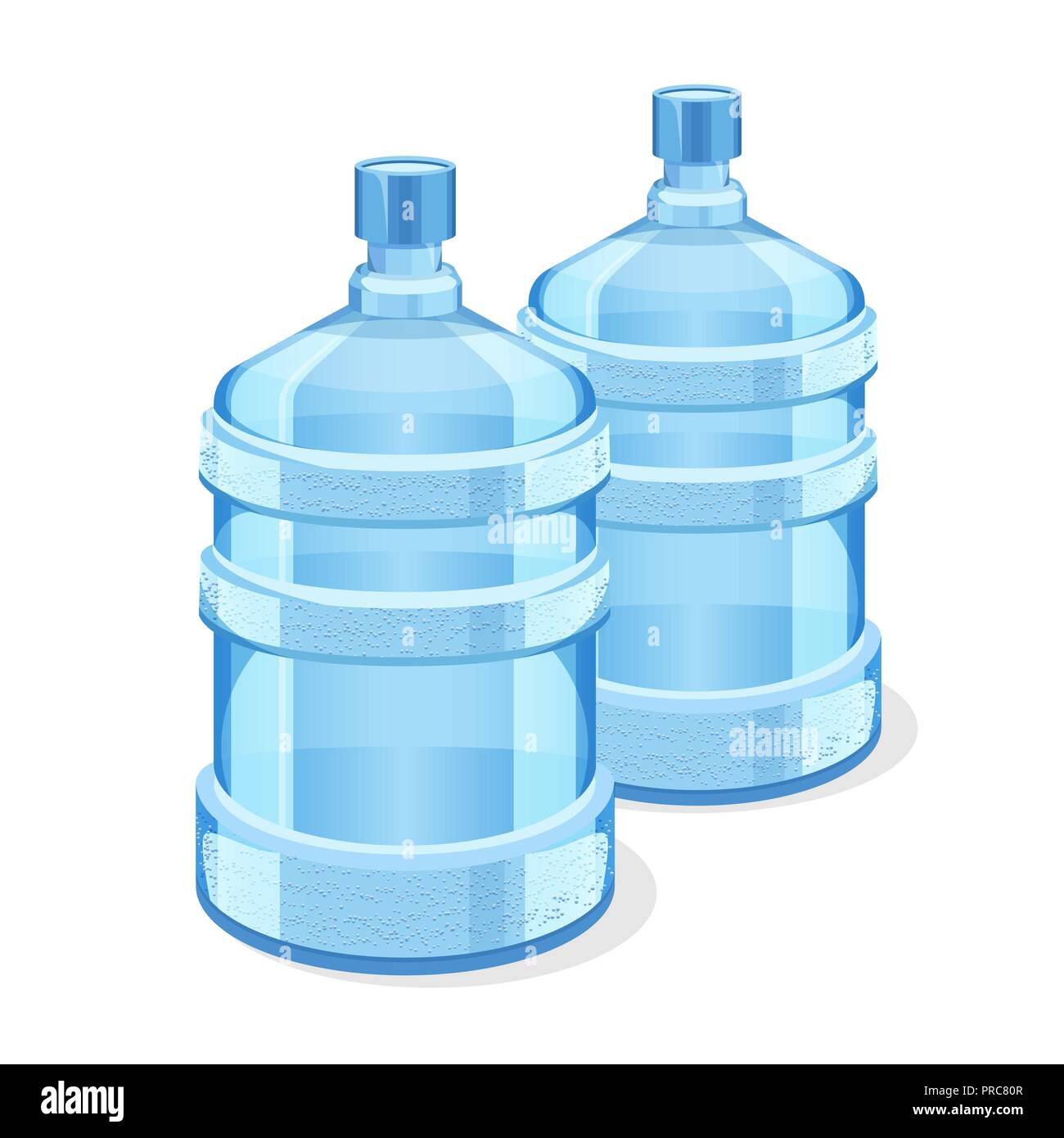 Due realistiche le bottiglie di plastica per ufficio dello scambiatore di calore acqua Illustrazione Vettoriale