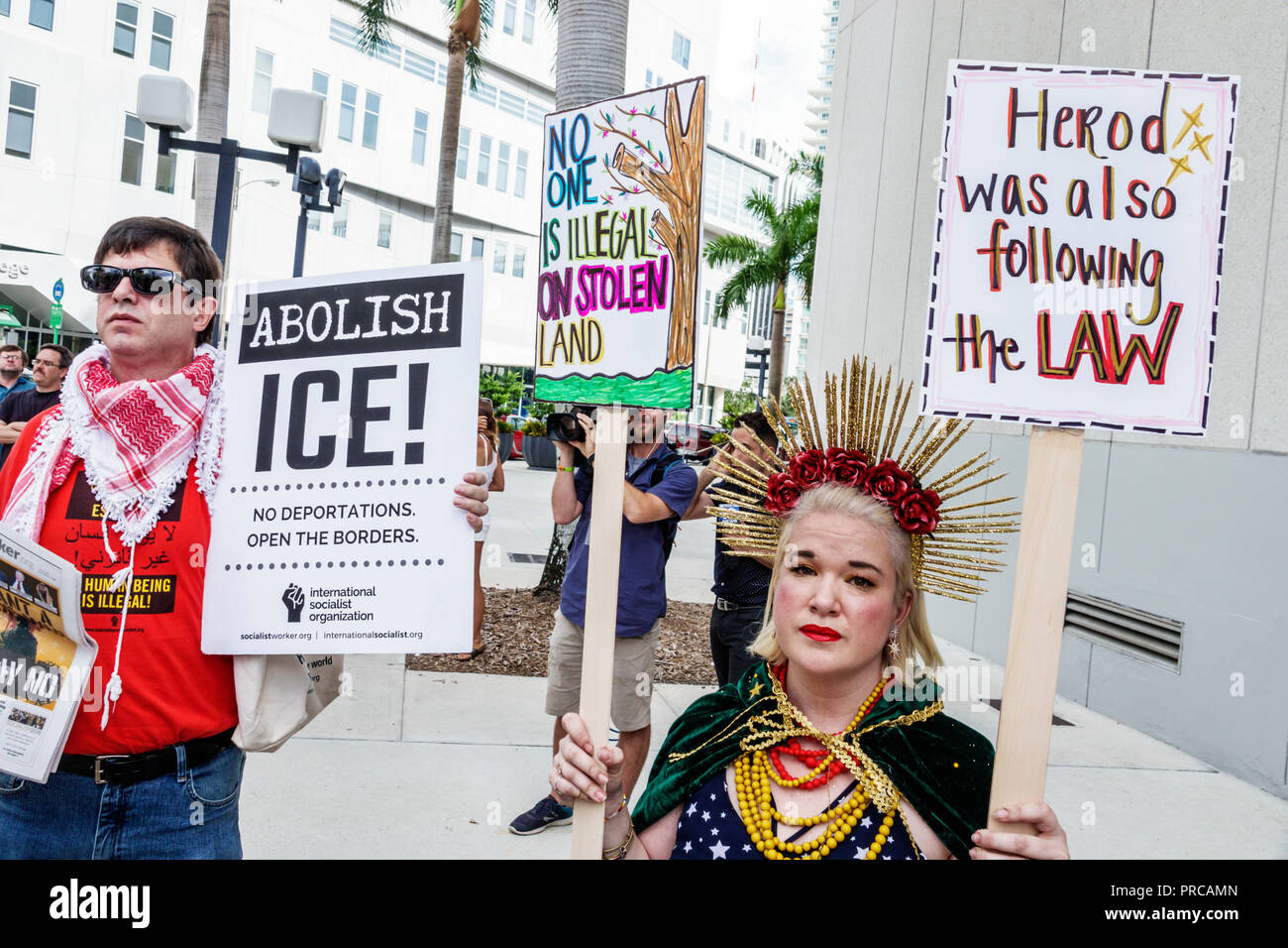 Miami Florida, manifestazione di protesta che protestano, le famiglie appartengono insieme Free Children immigrazione illegale, messicano confine famiglia separati Foto Stock