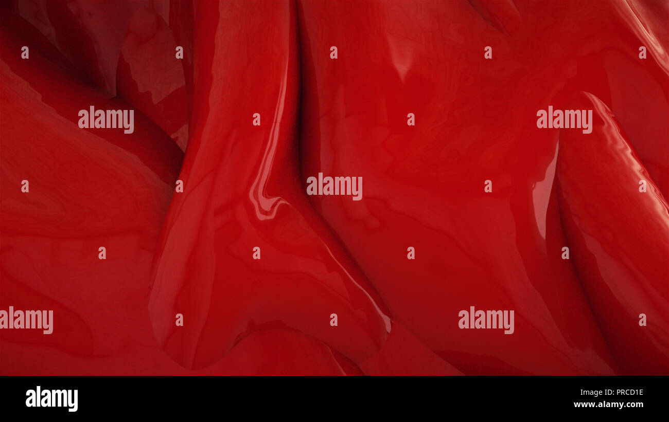 Bel rosso tessuto ondulato computer generated sfondo, 3d rendering sullo sfondo Foto Stock