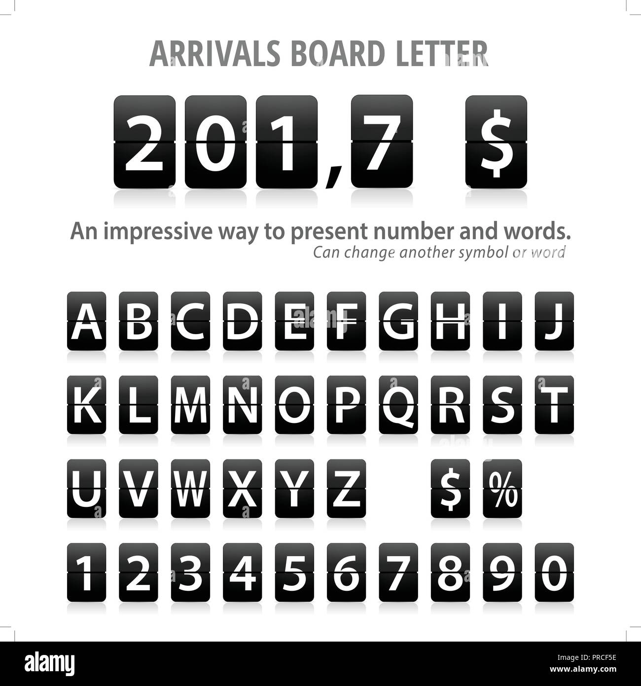 Arrivo scheda set di lettere Illustrazione Vettoriale