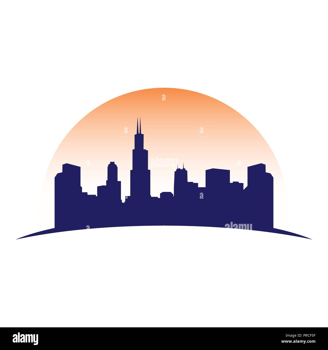 Urban Skyline della città Silhouette simbolo vettore Logo grafico del modello di progettazione Illustrazione Vettoriale