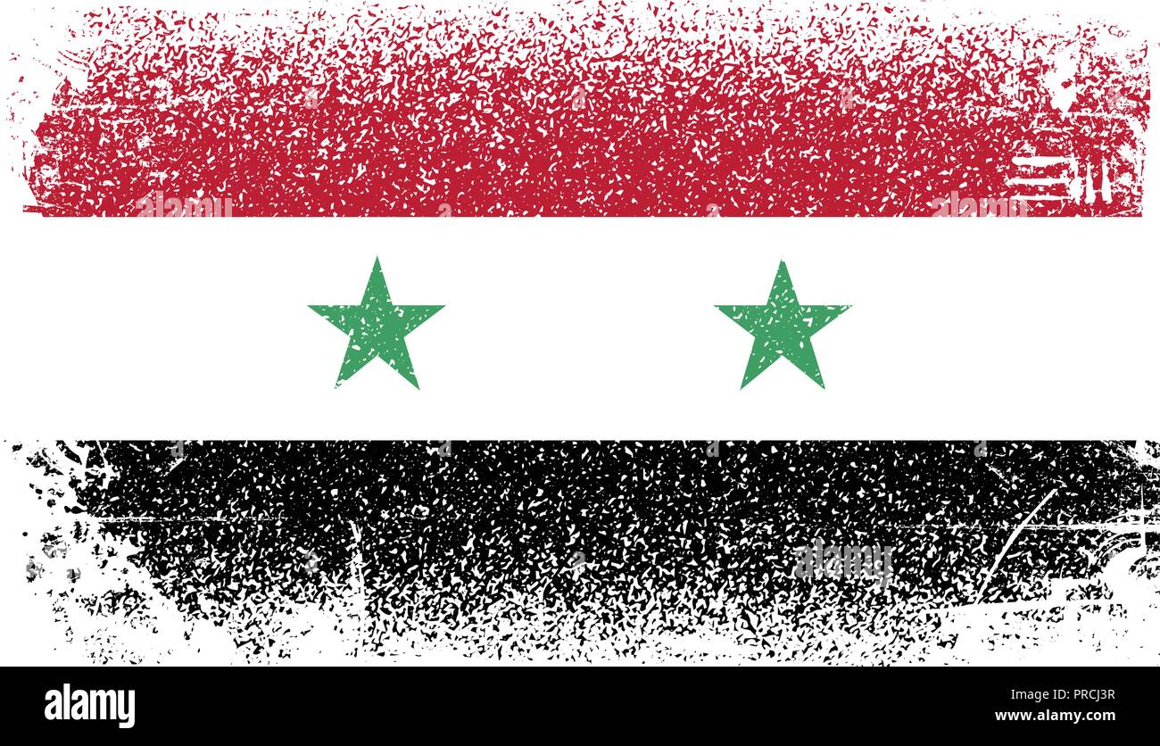 La siria bandiera Grunge Illustrazione Vettoriale