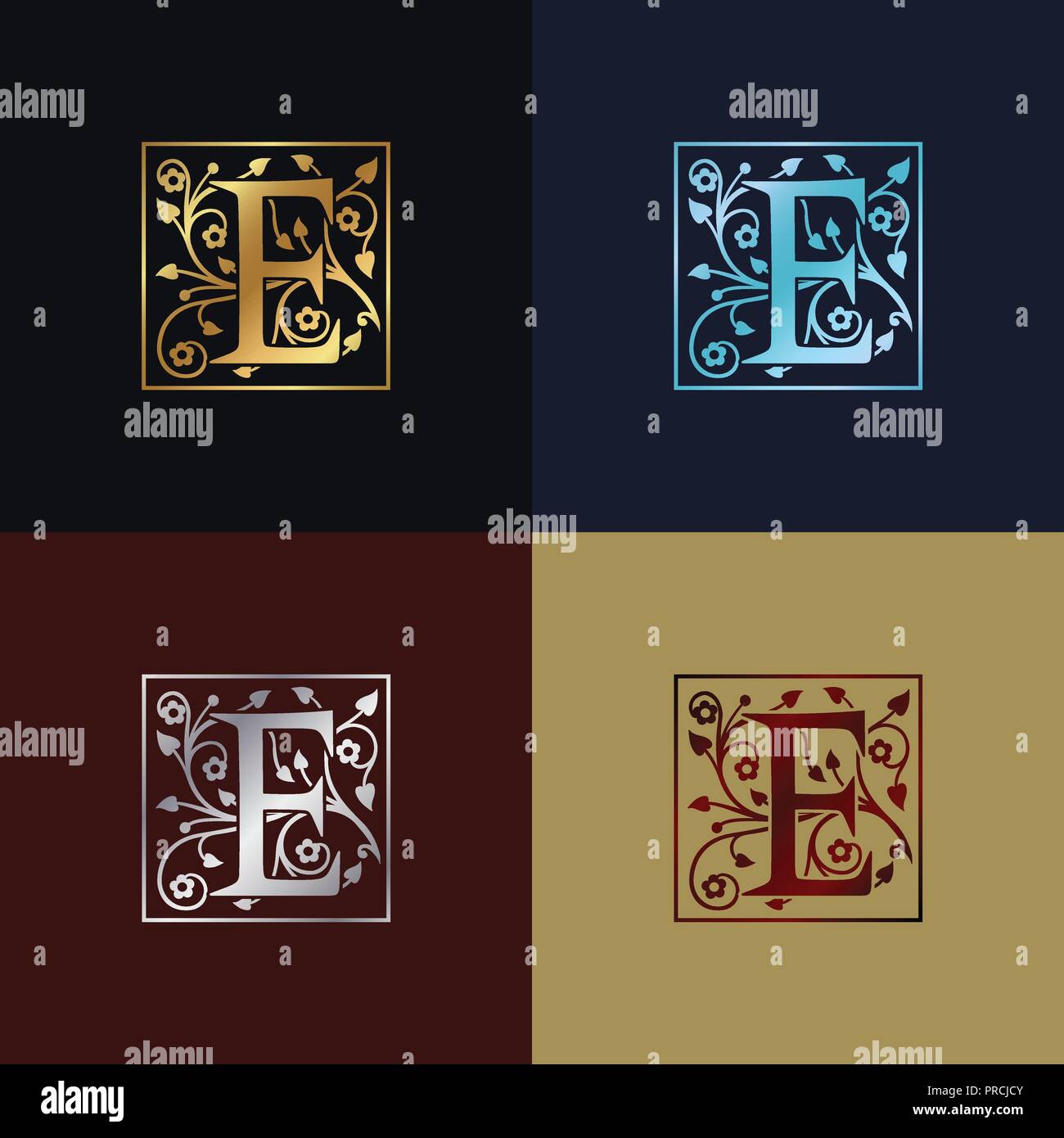 La lettera e il logo decorativo Illustrazione Vettoriale