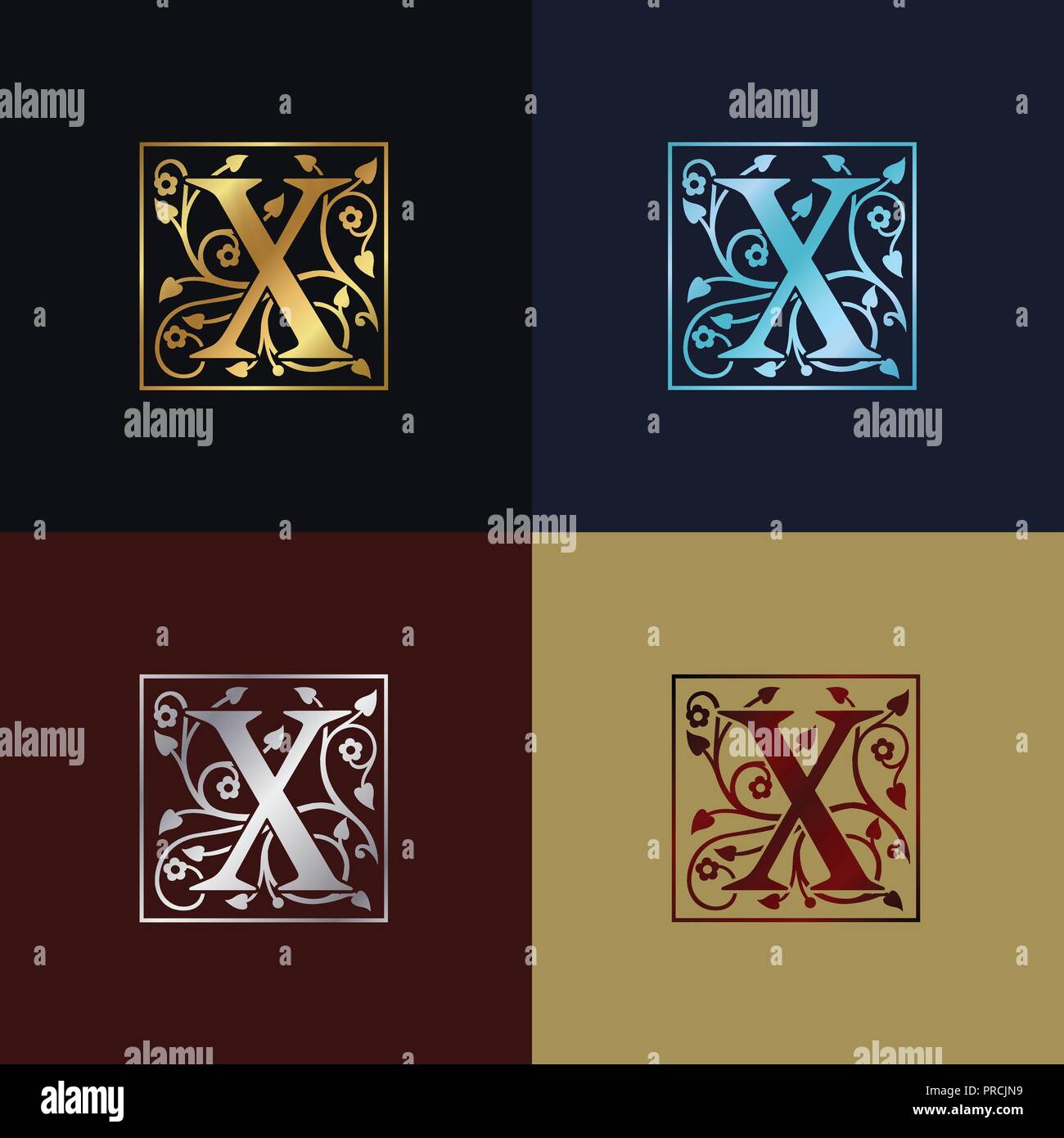 Lettera X Logo decorativo Illustrazione Vettoriale