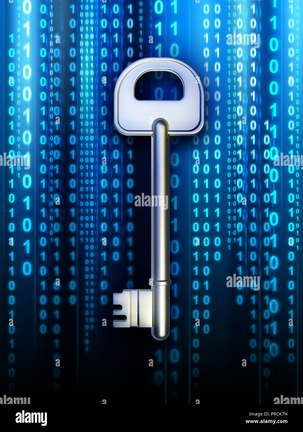 Una chiave per accedere ad alcuni contenuti digitali. Illustrazione Digitale Foto Stock