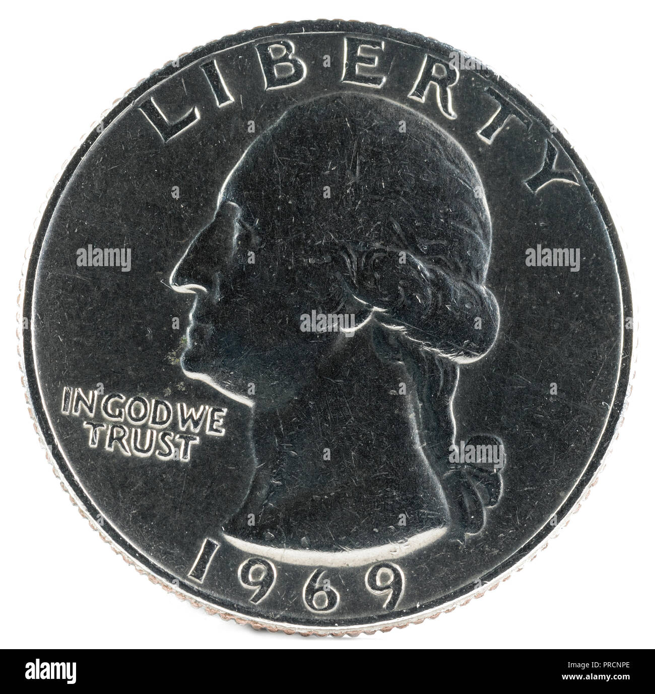 Moneta degli Stati Uniti. Quarto di Dollaro 1969. Complementare. Foto Stock