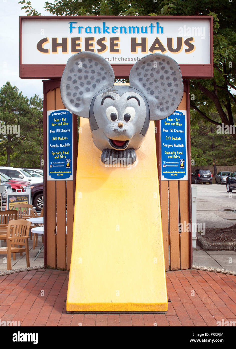 Mouse gigante presso un negozio di formaggi in Frankenmuth, Michigan Foto Stock