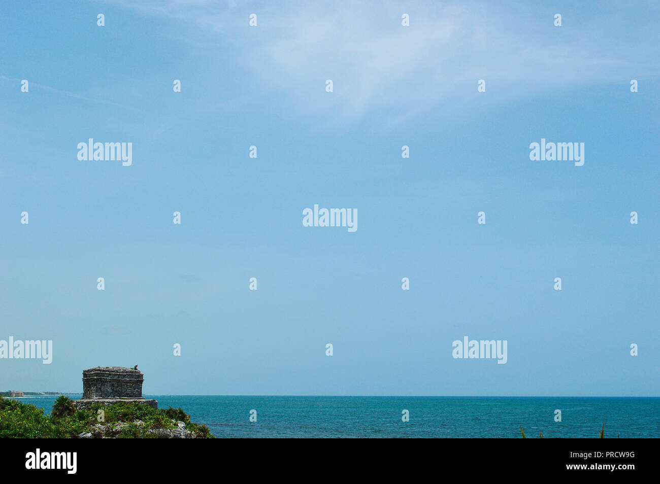 Rovine Maya a Beach, Tulum, Messico. Foto Stock