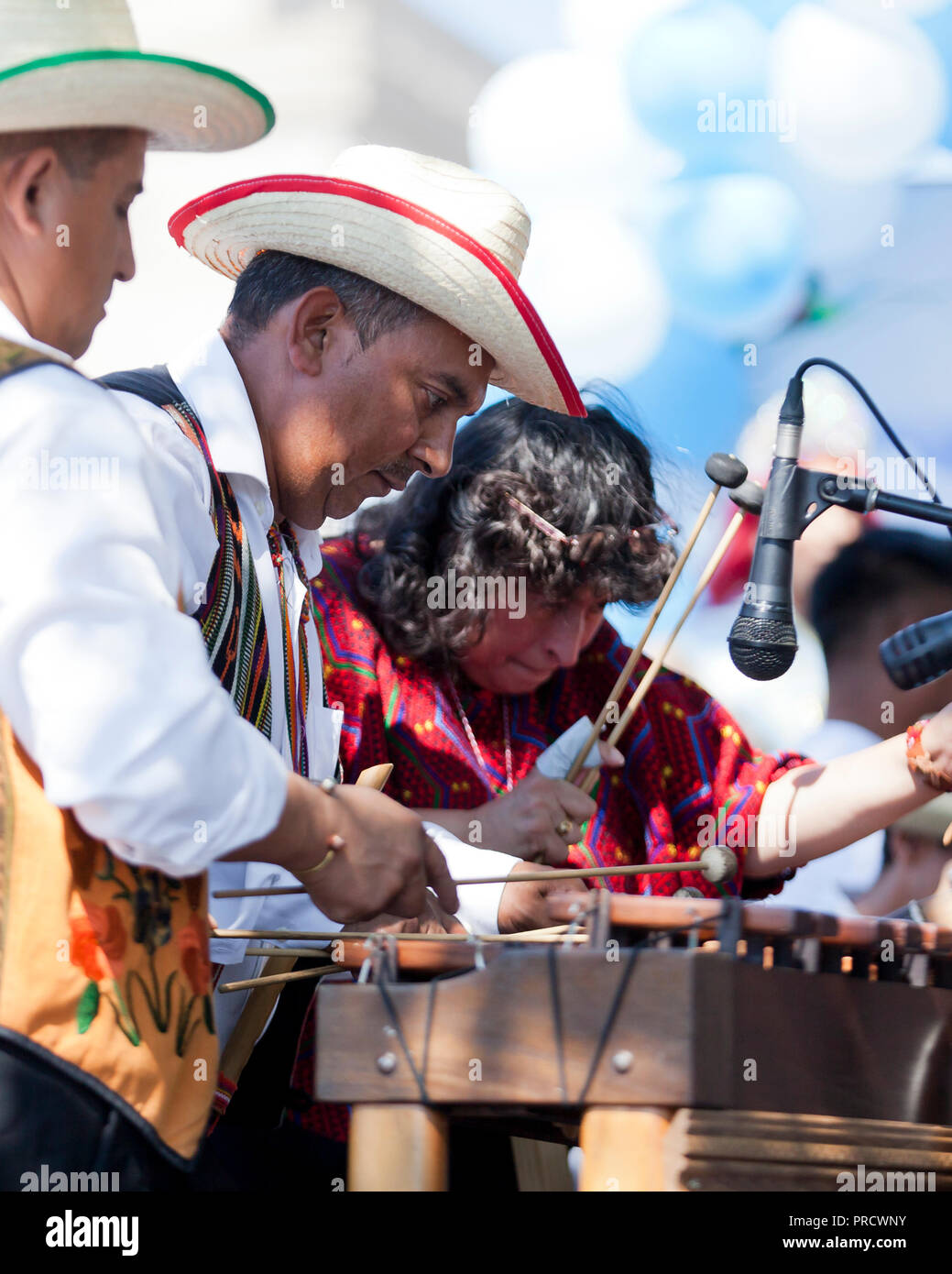 Xilofono guatemalteco giocatori (xilofono ispanica player) - USA Foto Stock