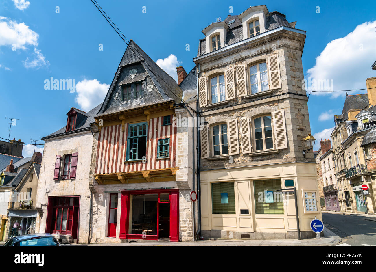 Case tradizionali in Vitre. Brittany, Francia Foto Stock