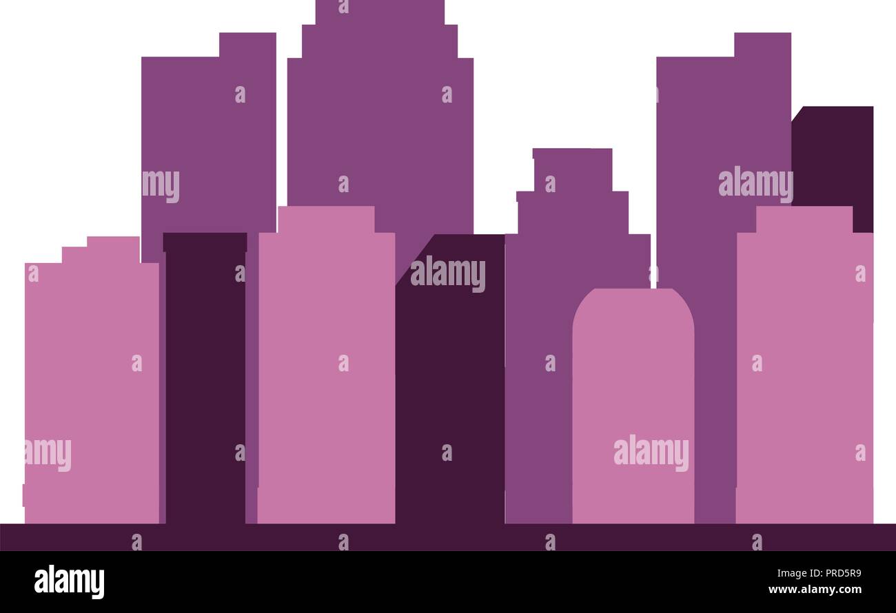 Silhouette city building architettura design illustrazione vettoriale Illustrazione Vettoriale