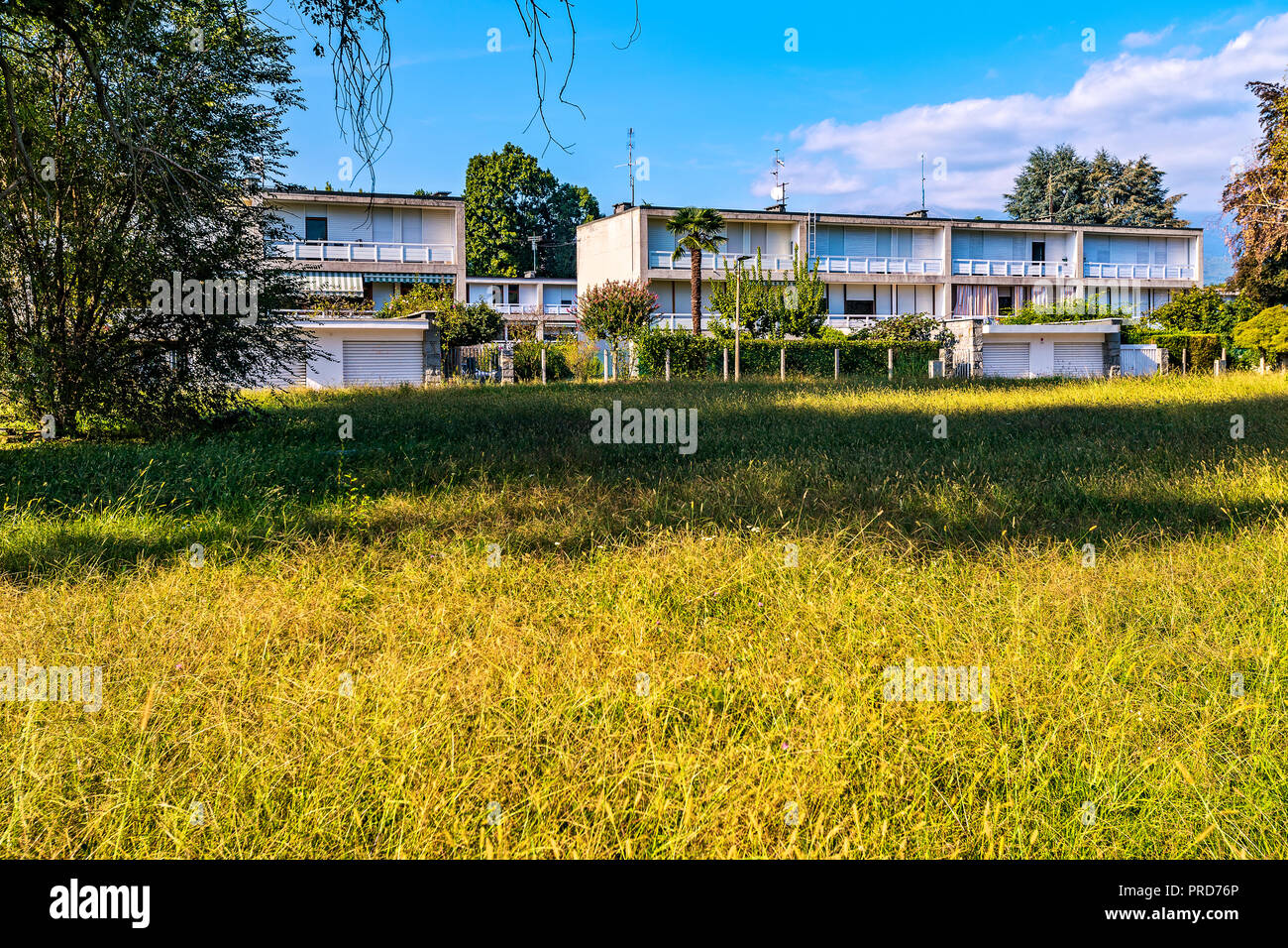 Italia Piemonte Canavese Ivrea museo aperto Olivetti case per famiglie Foto Stock