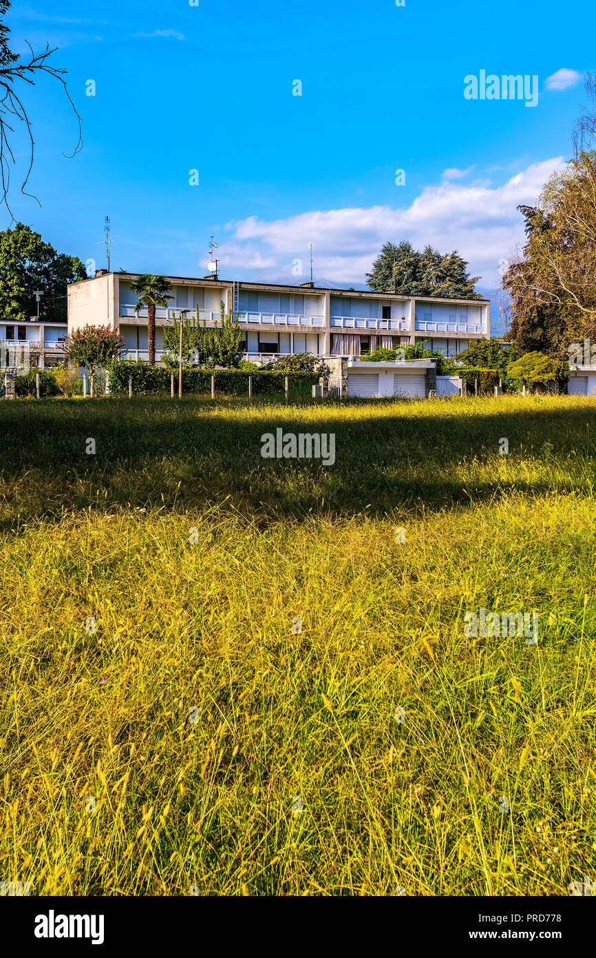 Italia Piemonte Canavese Ivrea museo aperto Olivetti case per famiglie Foto Stock