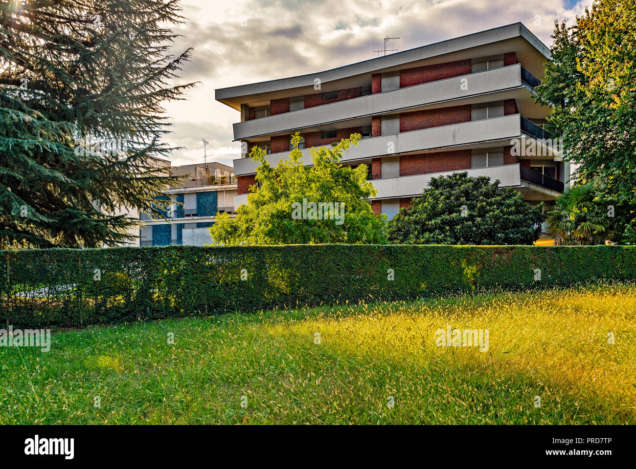 Italia Piemonte Canavese Ivrea museo aperto Olivetti case per famiglie Foto Stock