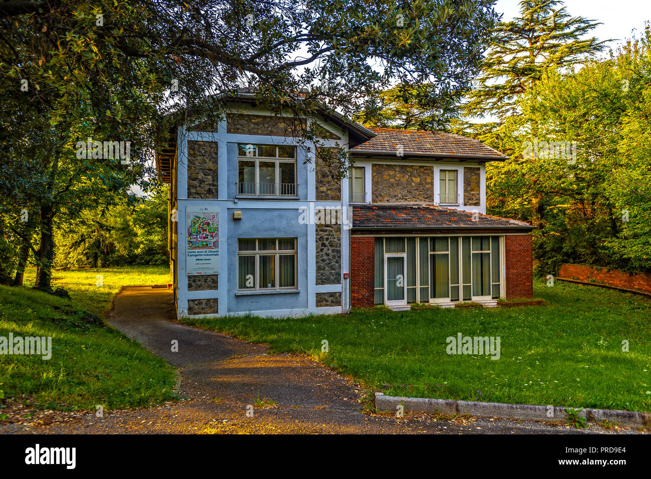 Italia Piemonte Canavese Ivrea museo aperto Olivetti Villetta Casana Foto Stock